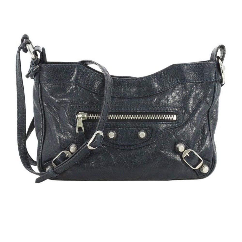 **amazing price**Balenciaga Black Leather Crossbody Bag